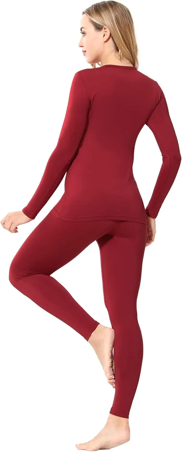 Thermal Underwear Set for Women Long Johns Fleece Lined Base Layer Soft Top Bottom