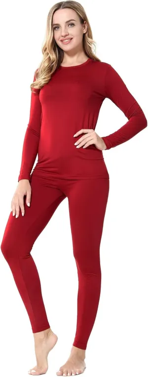 Thermal Underwear Set for Women Long Johns Fleece Lined Base Layer Soft Top Bottom