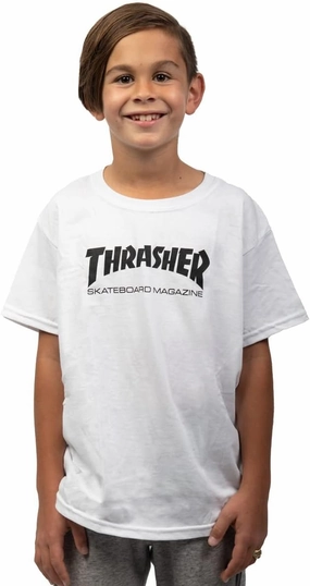Thrasher Youth Skate Mag T-Shirt White XS