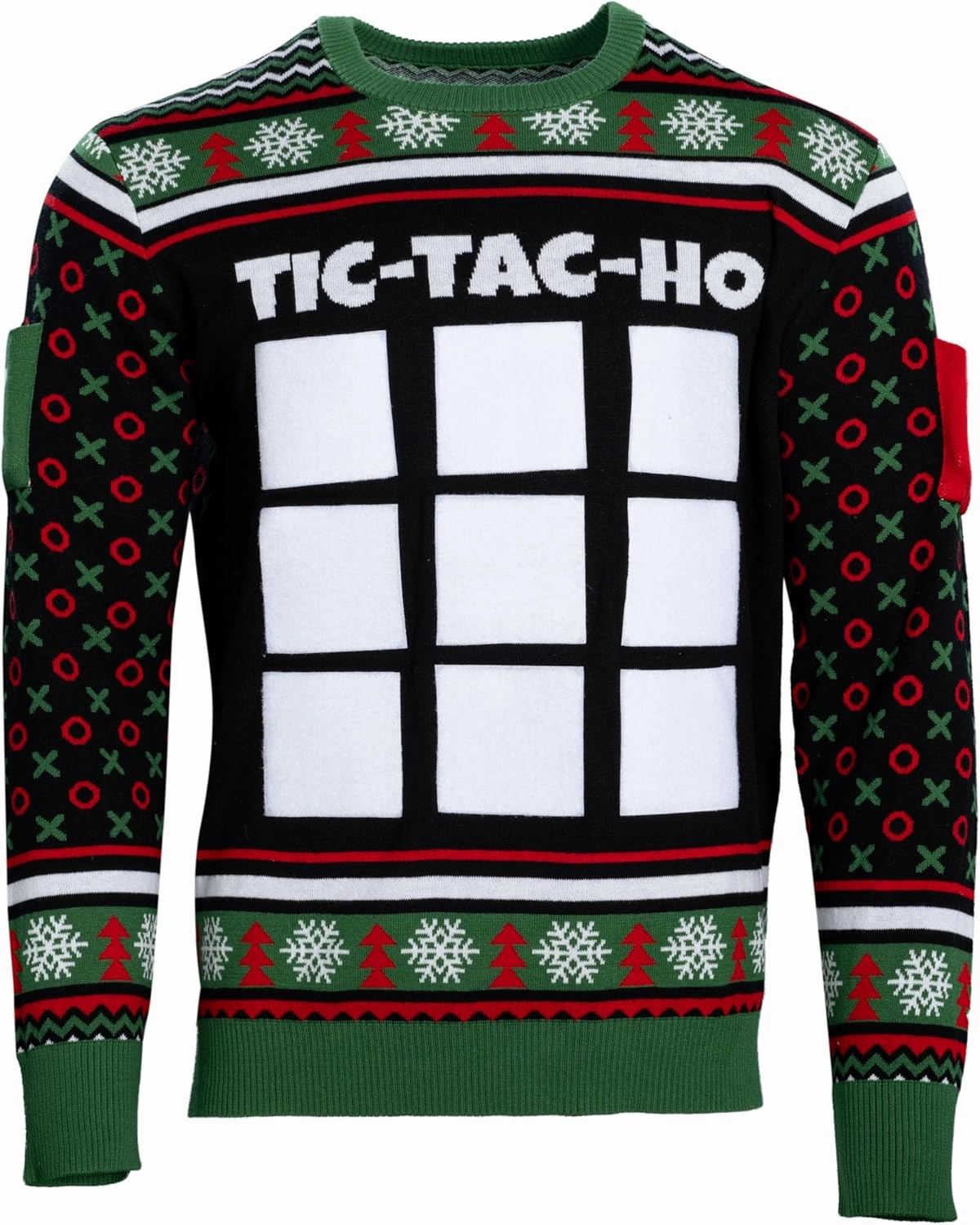 Tic Tac Ho Festive Holiday Party Game Wear Interactive Ugly Christmas Sweater