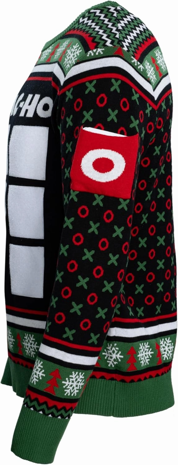 Tic Tac Ho Festive Holiday Party Game Wear Interactive Ugly Christmas Sweater