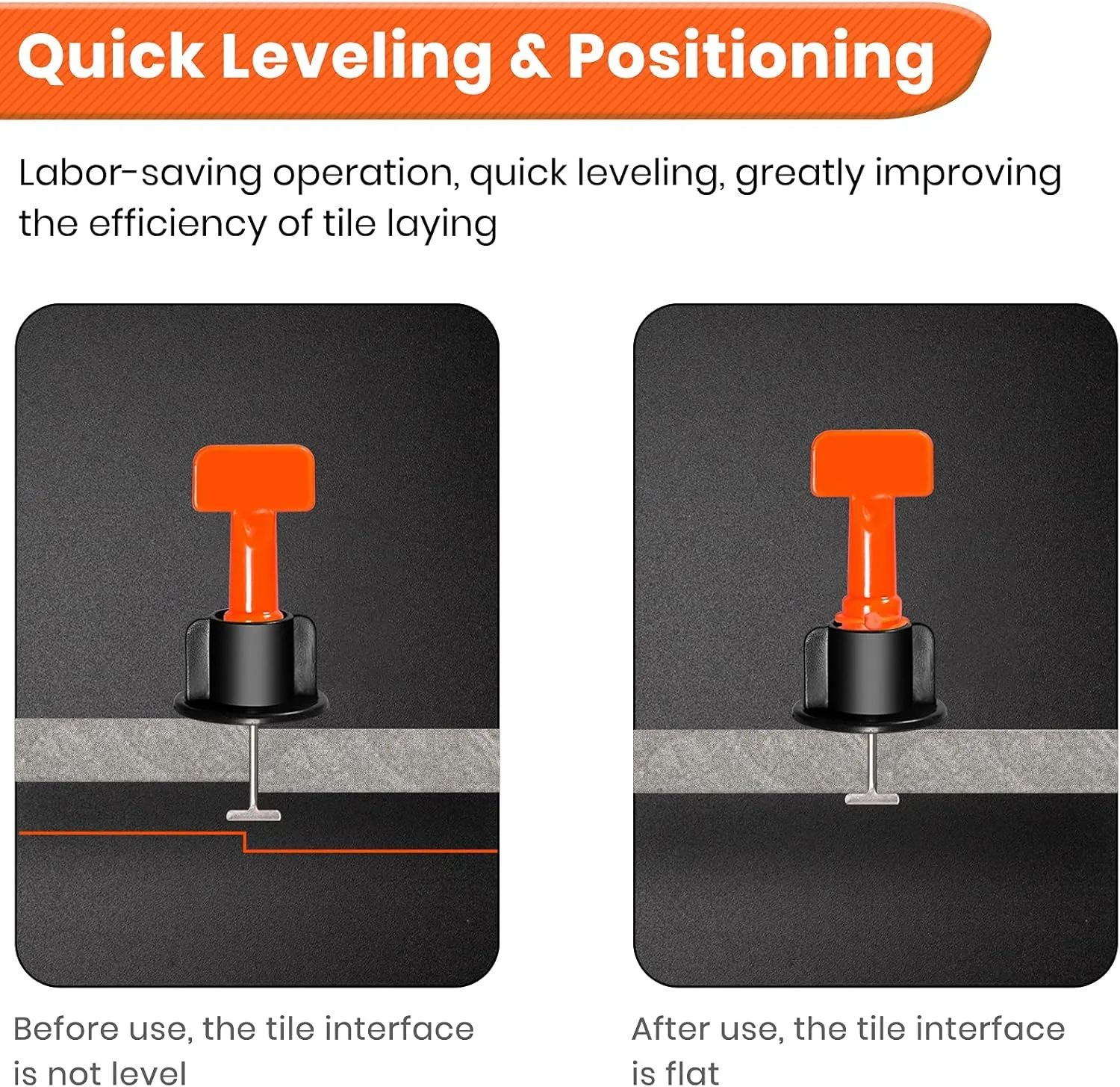 Tile Leveling System Kit,100pcs Reusable Tile Leveler Spacers 500pcs 1/12" Cross-shaped Tile Spacers 3pcs Wrench 50pcs 1/16" Replaceable Spare Steel T-Pin,Tools for Wall Floor Tile Adjustment(100)