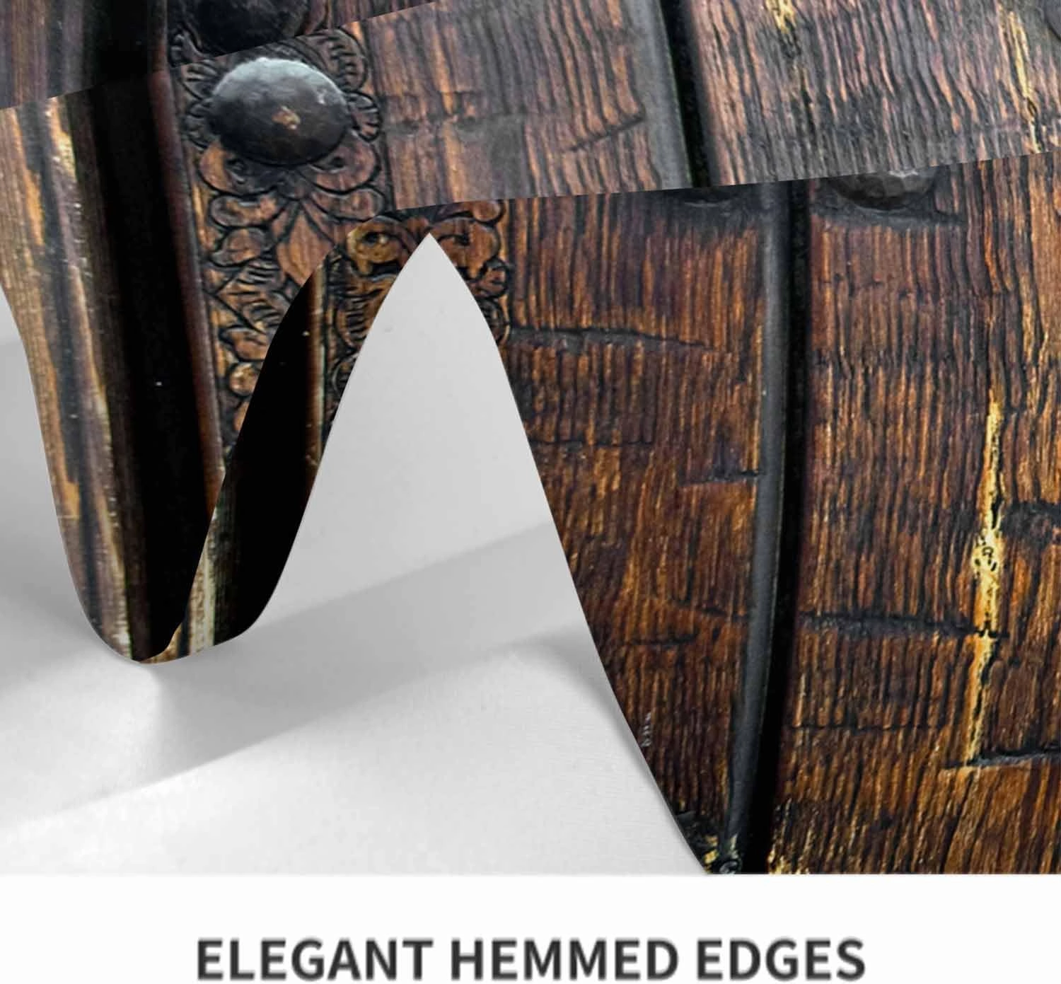 TKS MITLAN Ancient Wooden Door Tablecloth Decor Medieval Background Metal Closed Architectural Table Cloth Dining Room Kitchen Table Cover 60" X 84" Oblong/Rectangle