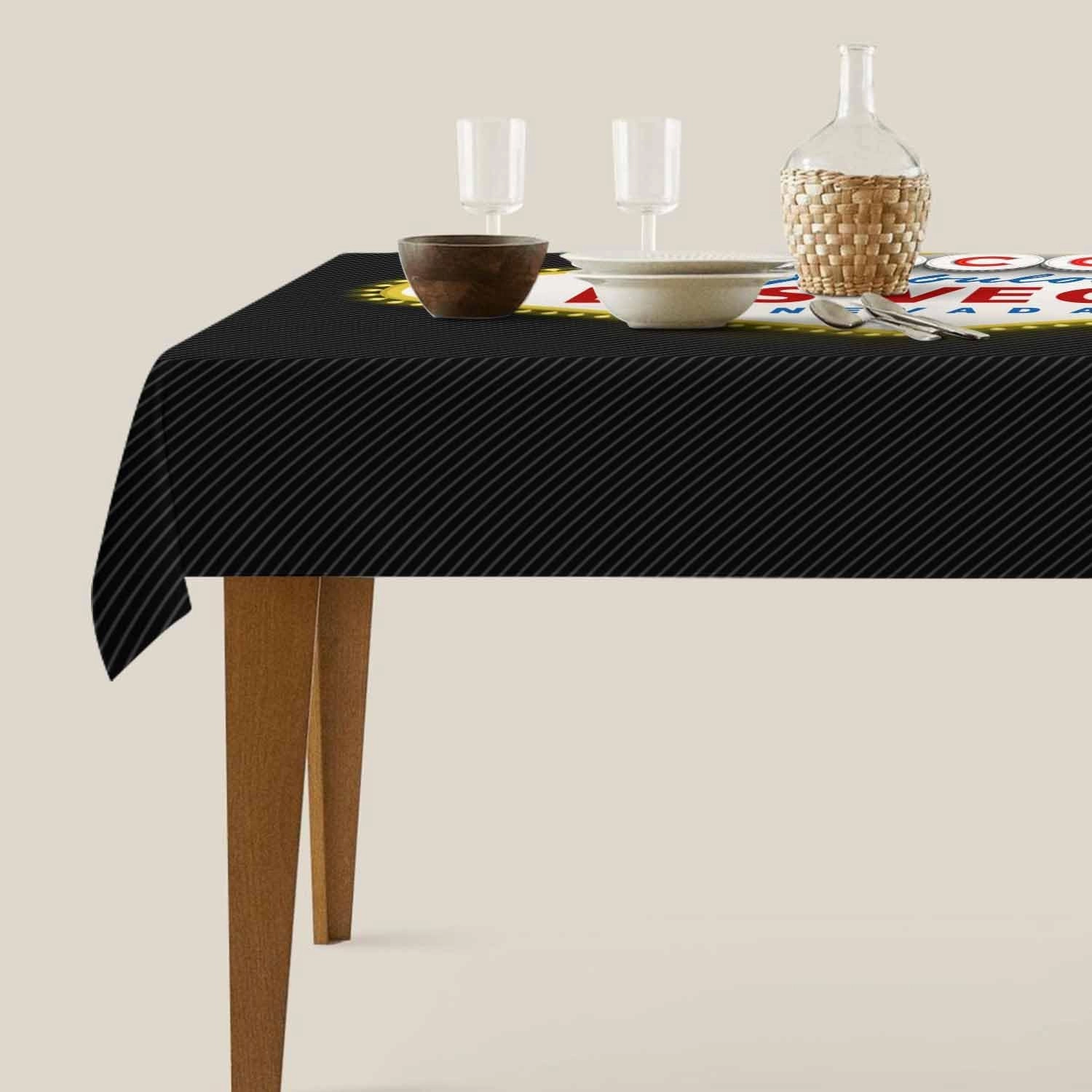 TKS MITLAN Welcome to Fabulous Tablecloth Decor Las Vegas Nevada Table Cloth Dining Room Kitchen Table Cover 60" X 84" Oblong/Rectangle