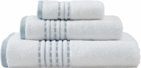 Tommy Bahama - Towel Set, Highly Absorbent Premium Cotton Towels with Embroidered Hem Details, Tropical Inspired Design, Oeko-Tex Certified (Cliff Side Blue, 3-Piece)