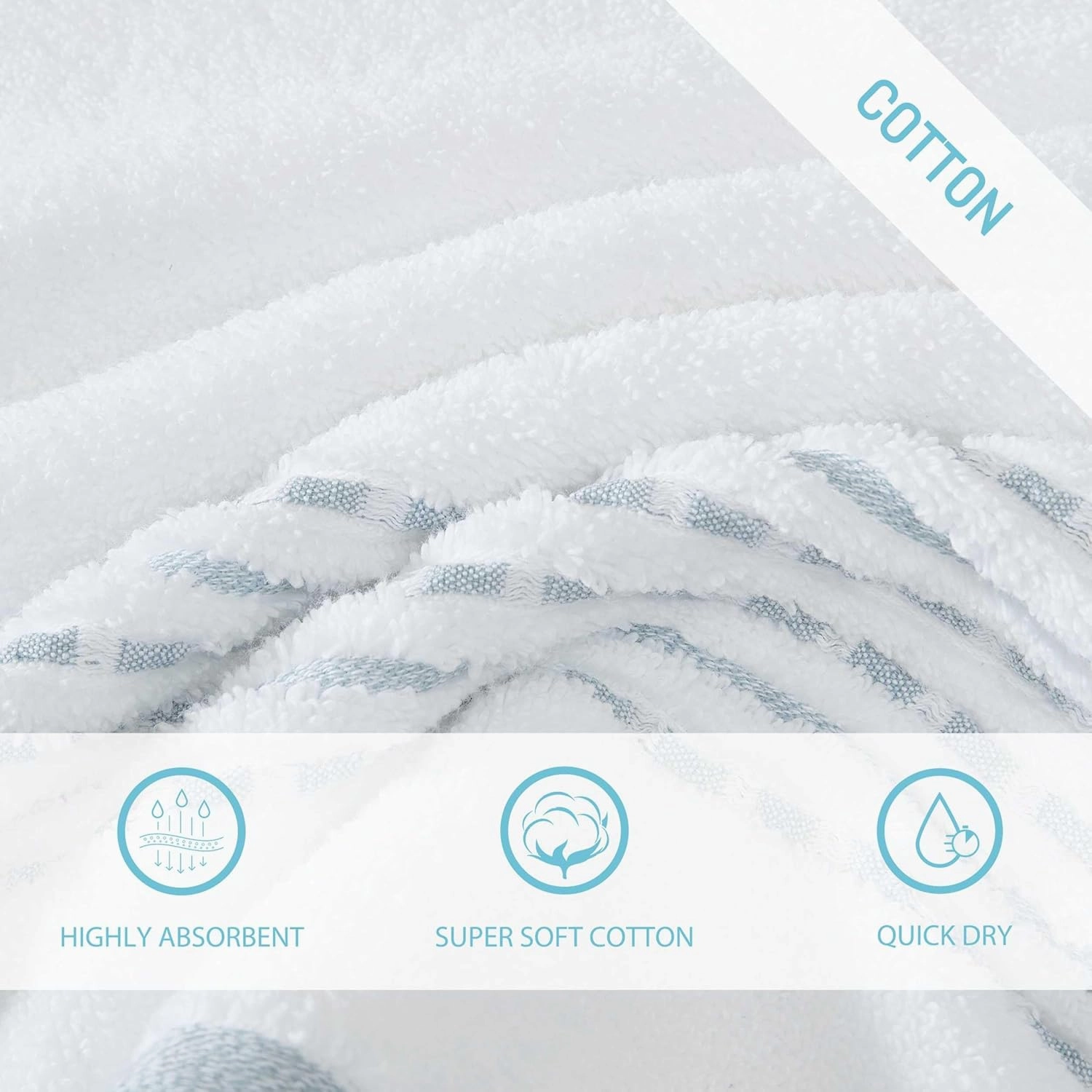 Tommy Bahama - Towel Set, Highly Absorbent Premium Cotton Towels with Embroidered Hem Details, Tropical Inspired Design, Oeko-Tex Certified (Cliff Side Blue, 3-Piece)