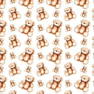 Tossed Lovely Teddy Bear Fabric