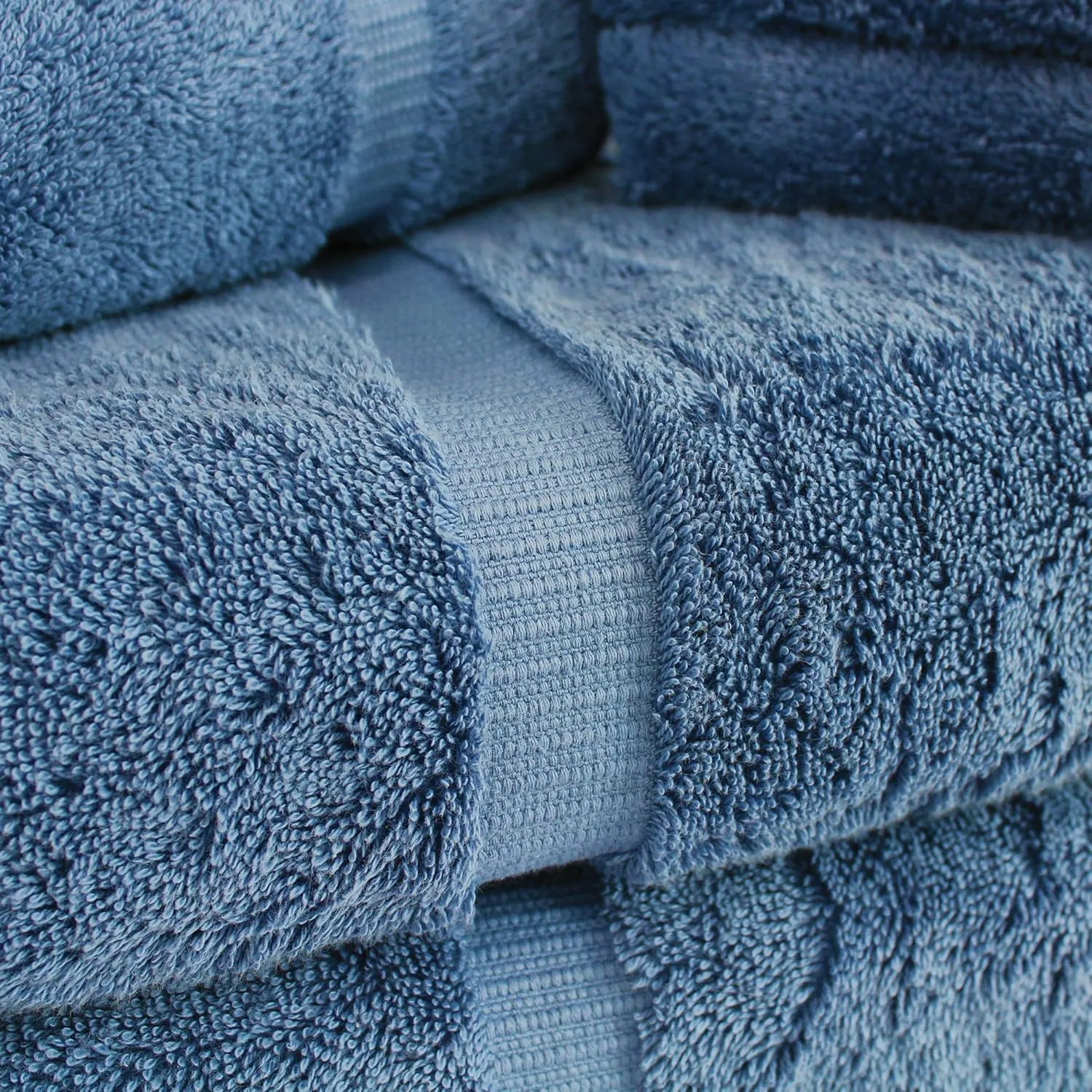 Towel Bazaar Premium Cotton Super Soft and Absorbent Turkish Towels (8-Piece Towel Set, Wedgewood)