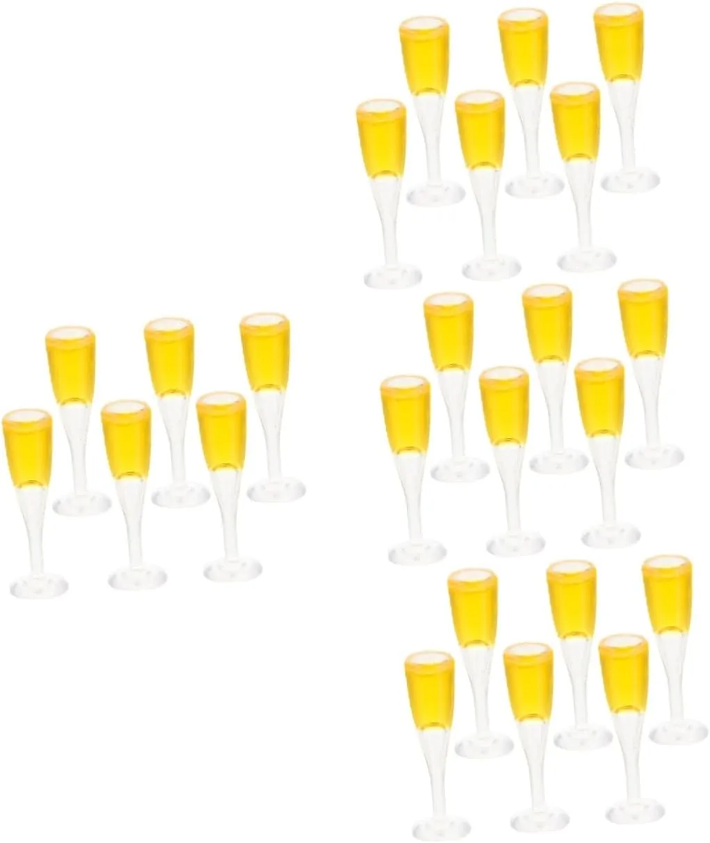 TOYANDONA 30pcs Miniature Wine Glasses Realistic Props for Dollhouse Decor for Mini House Decoration Miniature Scenes Compact Design