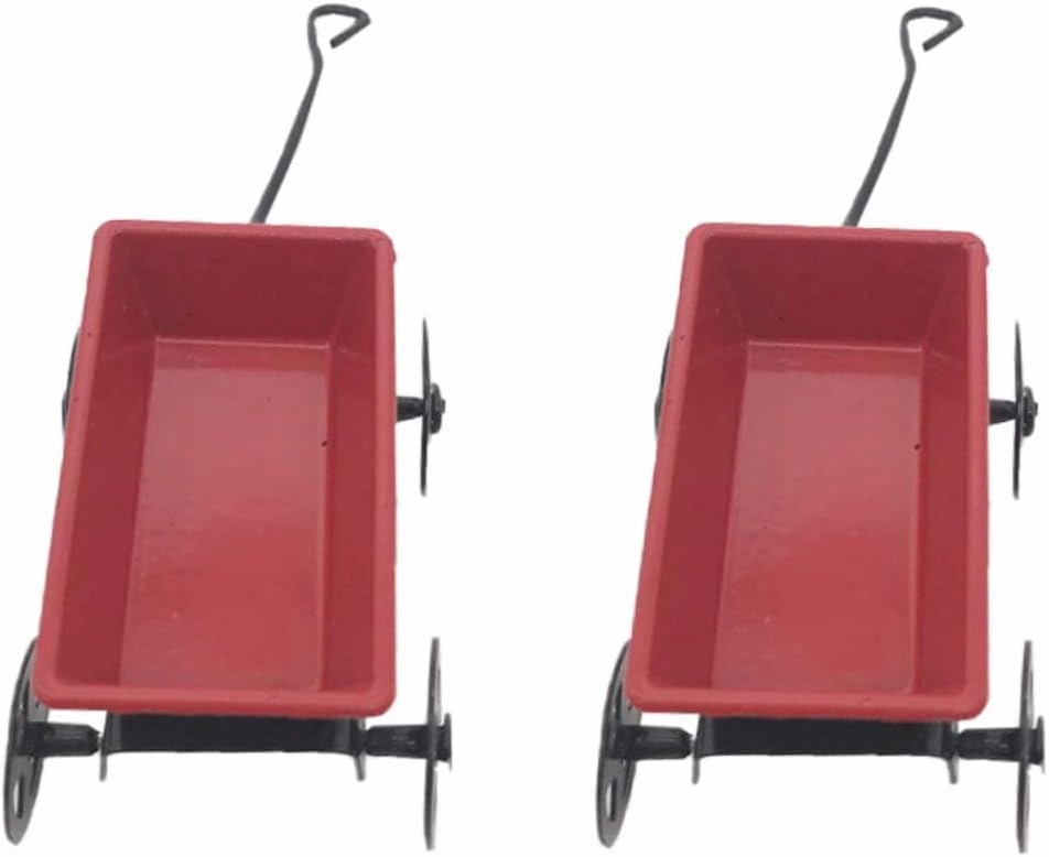 Toyvian 3sets Miniature Fairy Garden Cart Decoration Micro Landscape Pull Cart Ornament Mini House Accessory for DIY Projects Scenery Model 2pcs*3