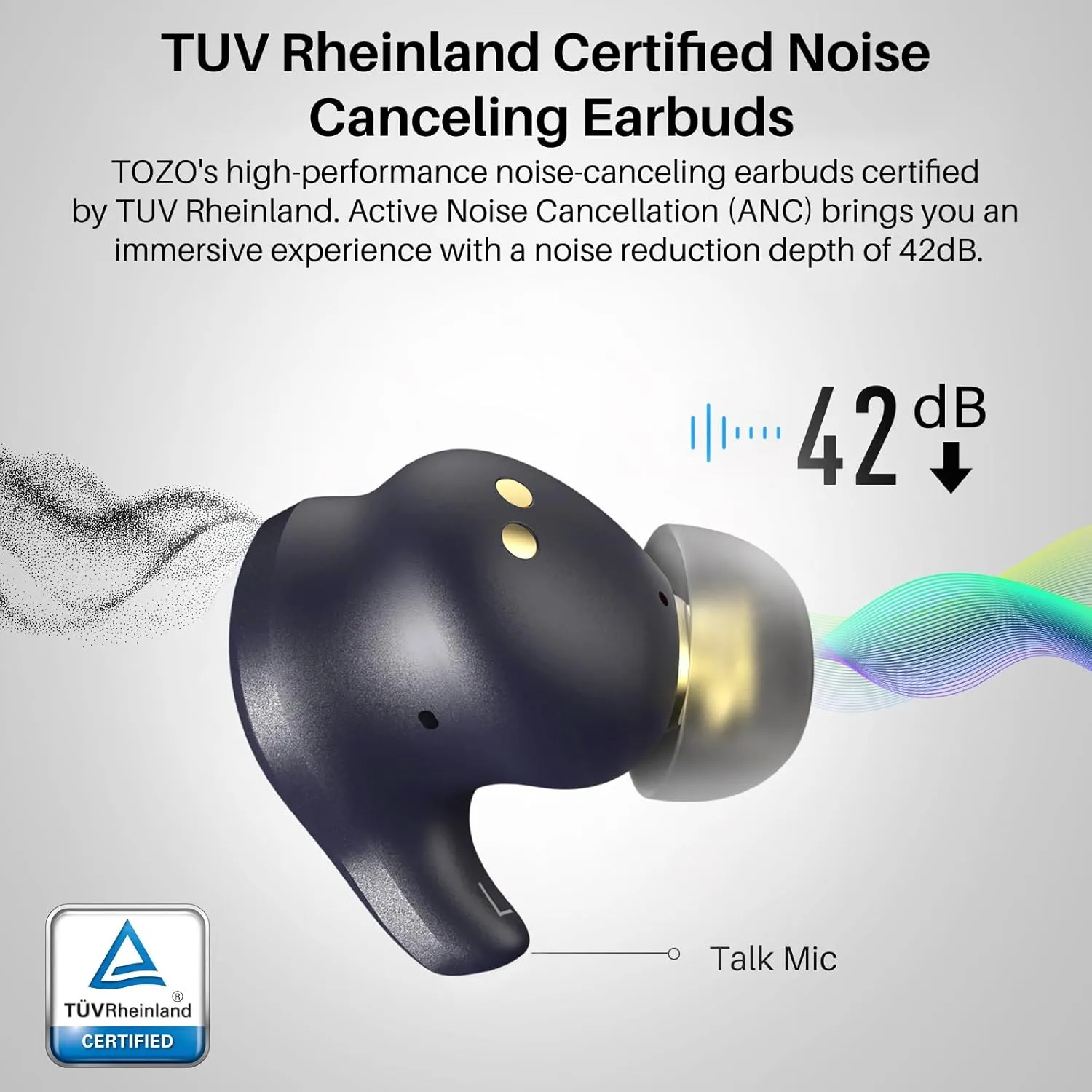 TOZO Golden X1 Wireless Earbuds Balanced Armature Driver and Hybrid Dynamic Driver, Bluetooth Headphones OrigX Pro, LDAC & Hi-Res Audio Wireless, Noise Cancellation Headset Galaxy Blue/Black