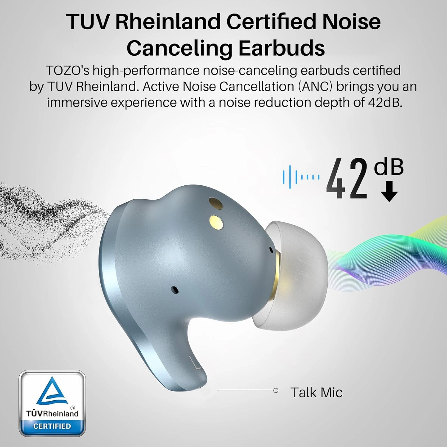 TOZO Golden X1 Wireless Earbuds Balanced Armature Driver and Hybrid Dynamic Driver, Bluetooth Headphones OrigX Pro, LDAC & Hi-Res Audio Wireless, Noise Cancellation Headset Blue