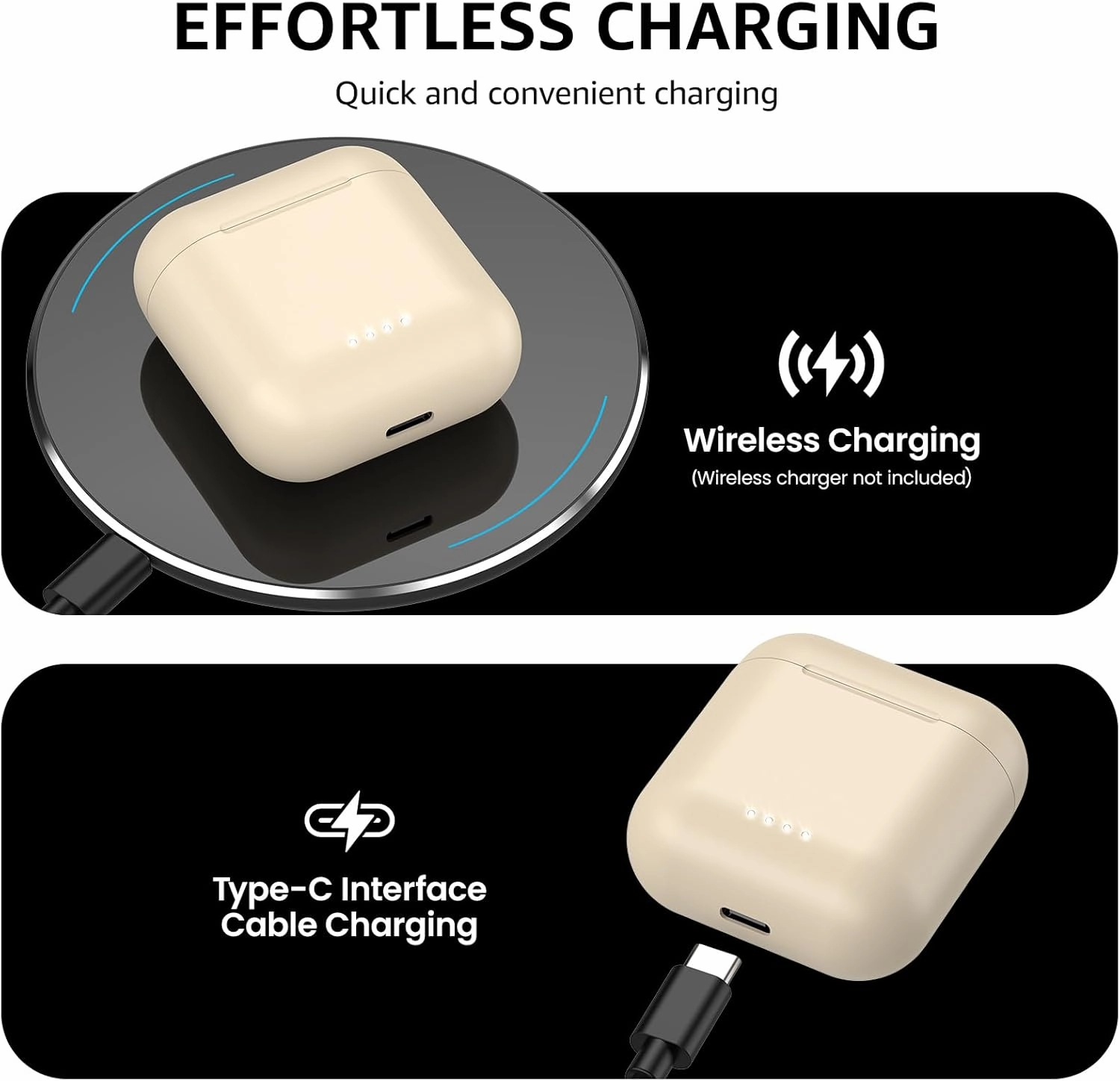 TOZO T6 True Wireless Earbuds Bluetooth 5.3 Headphones 50H Long Playtime, Wireless Charging Case, IPX8 Waterproof Stereo Earphones, Built-in Mic Calls, Headset Premium Deep Bass 32 Preset EQs via APP