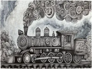 Train Forward Scene 500 Piece Adult Wooden Jigsaw Puzzles,Suitable for Home Decoration,Flight of Thought,Ideal for Exercising Brain Power,Patience,and Hands-on Skills，Gifts for Family