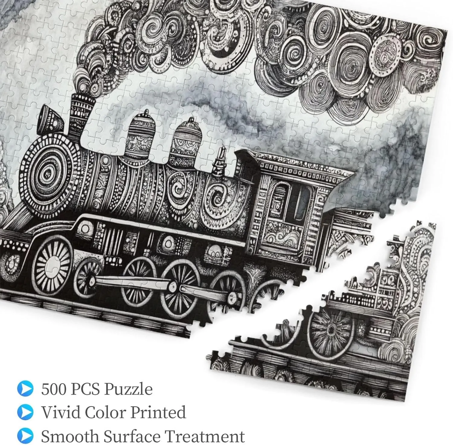 Train Forward Scene 500 Piece Adult Wooden Jigsaw Puzzles,Suitable for Home Decoration,Flight of Thought,Ideal for Exercising Brain Power,Patience,and Hands-on Skills，Gifts for Family