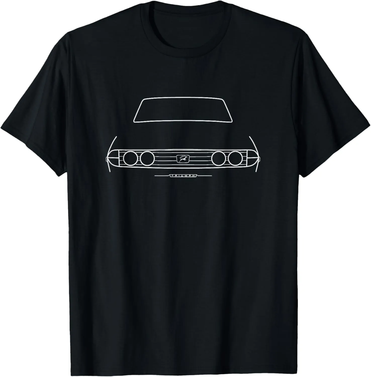 Triumph Stag British classic car white outline graphic T-Shirt