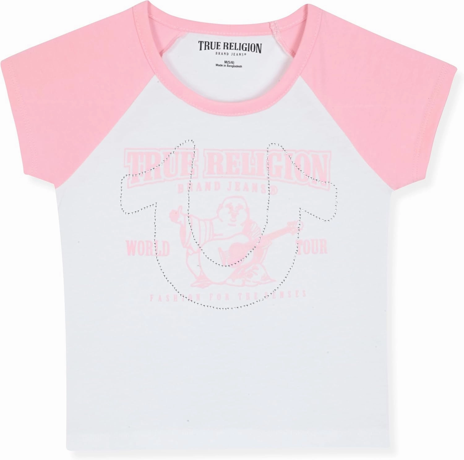 True Religion Girls Jeans Shorts Set Girls Denim Short and Fashion Tee Shirt Clothing Set for Kids