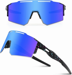 Ukoly Cycling Sunglasses for Men Women with 3 Interchangeable Lenses, Polarized Sports Sunglasses, Baseball Sunglasses