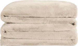 UnHide Cuddle Puddle | Faux Fur Blanket | Oversized, Lightweight, Extra Soft Blanket | Machine Washable | Add a Layer of Softness to Any Bed or Couch | 100” x 100” | Beige Bear