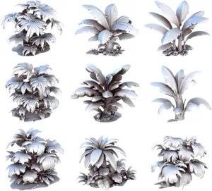 Unpainted DND Ground Plants Miniature Scenery, Tabletop Gaming Collectible, Fantasy World, Ideal Gift for Dungeon Masters and Collectors
