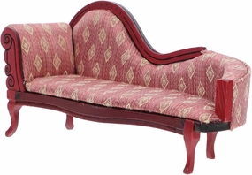 Uonlytech Miniature Dollhouse Chaise Lounge Vintage Floral Couch Scale Dollhouse Furniture Accessory for Living Decoration DIY Projects Miniature Collections