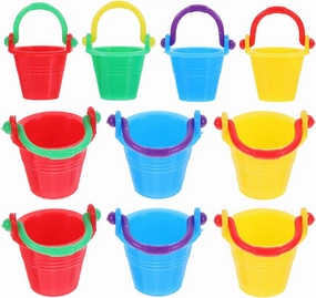 UPKOCH 20PCS Miniature Buckets, 2.5cm Plastic Dollhouse Accessories & Beach Play Toys, Assorted Colors Tiny Water Pails for Kids Creative Play (1:12 Scale Model)​​