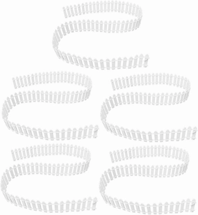 UPKOCH 5pcs Miniature White Picket Fence Durable Plastic Fairy Garden Border Edging for Dollhouse Bonsai and Craft Projects Effortless Assembly and Elegant Design
