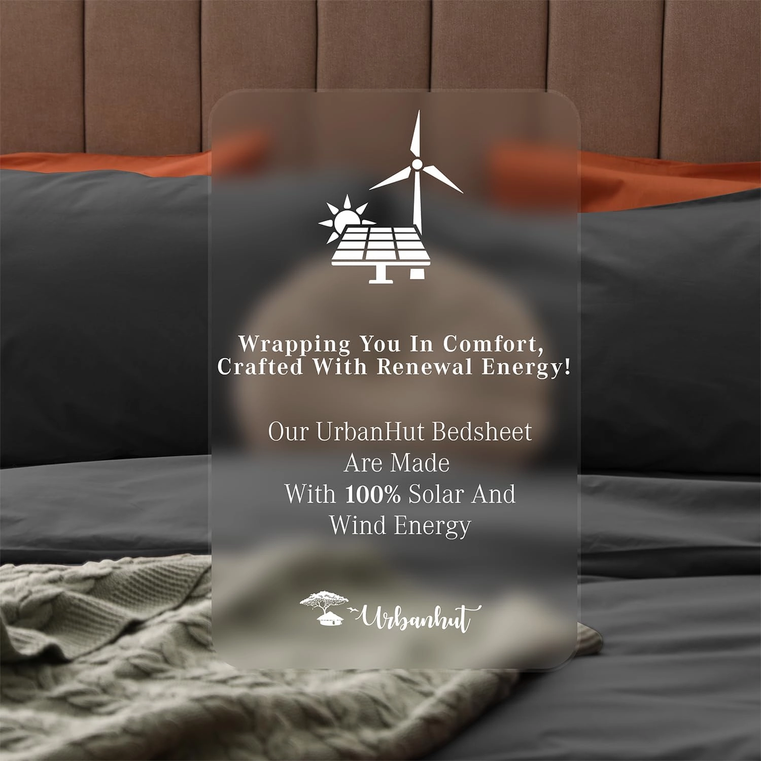 URBANHUT 800 Thread Count Egyptian Cotton Sheets Queen Size, Long Staple Bed Sheets,4 Pc Bed Sheet Sets for Queen Size Bedding, Sateen Weave Luxury Hotel Bed Sheets Fits 16" Deep Pocket - Dark Grey