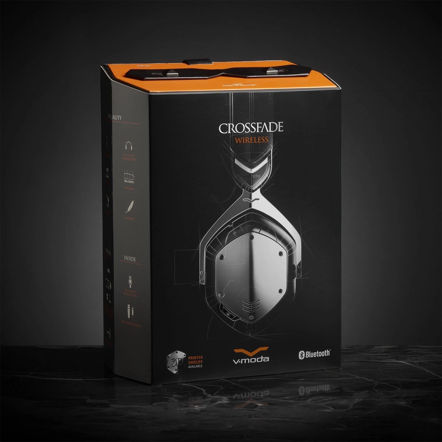 V-MODA Crossfade Wireless Over-Ear Headphone, Phantom Chrome