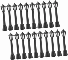 Vaguelly 20Pcs Miniature Street Lamp Model Light for Micro Landscape Decor Simulation Lights DIY Ornament for House Decoration