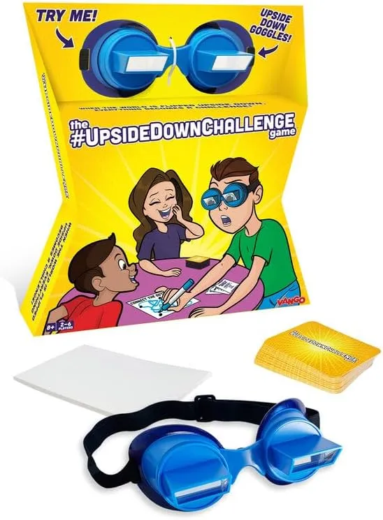 Vango The UpsideDownChallenge Game for Family & Kids - Fun Challenges with Upside Down Goggles - Hilarious for Game Night & Parties - 2-6 Players, Ages 8  (Standard Edition)