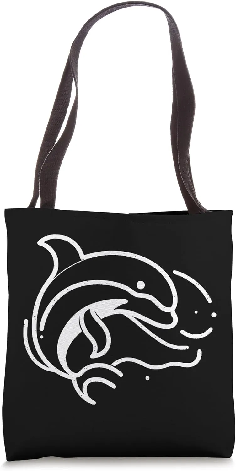 Vaquita Mariana Porpoise Artiodactyla Line Art Biologist Tote Bag