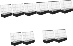 VICASKY 10pcs Mini Display Dessert Cabinet Dollhouse Furniture for Cake Showcase Kitchen Decor Compact Miniature Storage for Dollhouse Bakery Photo Props