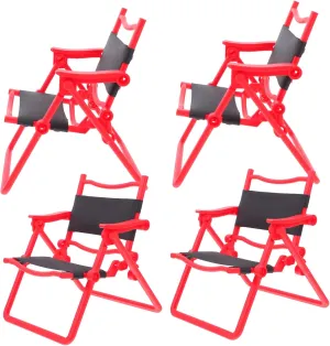 VICASKY 4pcs Miniature Folding Chairs for Dollhouse Beach Chairs Portable Dollhouse Furniture Accessories for Miniature Play Scenes