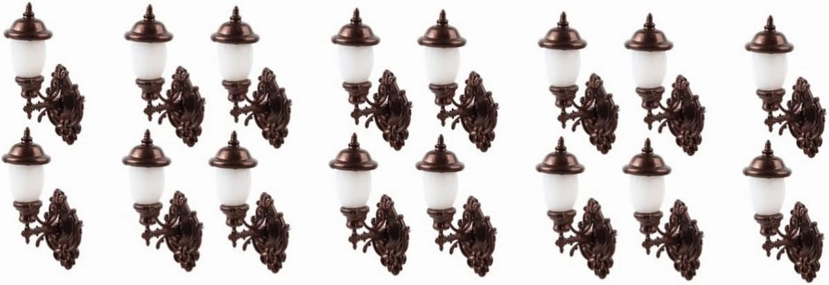 VICASKY 16pcs Miniature Wall Lamp Model Decorative Lights for Dollhouse Sand Table Landscape Realistic Reproduction Antique Light for Miniature Scenes