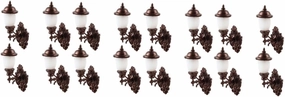 VICASKY 16pcs Miniature Wall Lamp Model Decorative Lights for Dollhouse Sand Table Landscape Realistic Reproduction Antique Light for Miniature Scenes