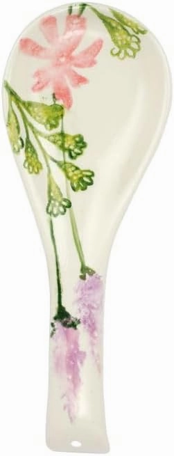 Vietri Fiori di Campo Spoon Rest Handcrafted Ceramic Terra Bianca Cooking/Serving Utensil Tray - 10.75 Inch Multicolor