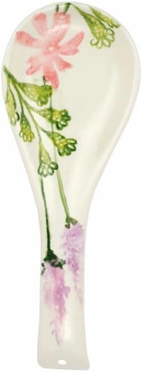 Vietri Fiori di Campo Spoon Rest Handcrafted Ceramic Terra Bianca Cooking/Serving Utensil Tray - 10.75 Inch Multicolor