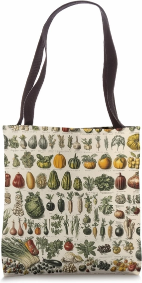 Vintage Vegetable Encyclopedia Drawing Cottagecore Farmhouse Tote Bag