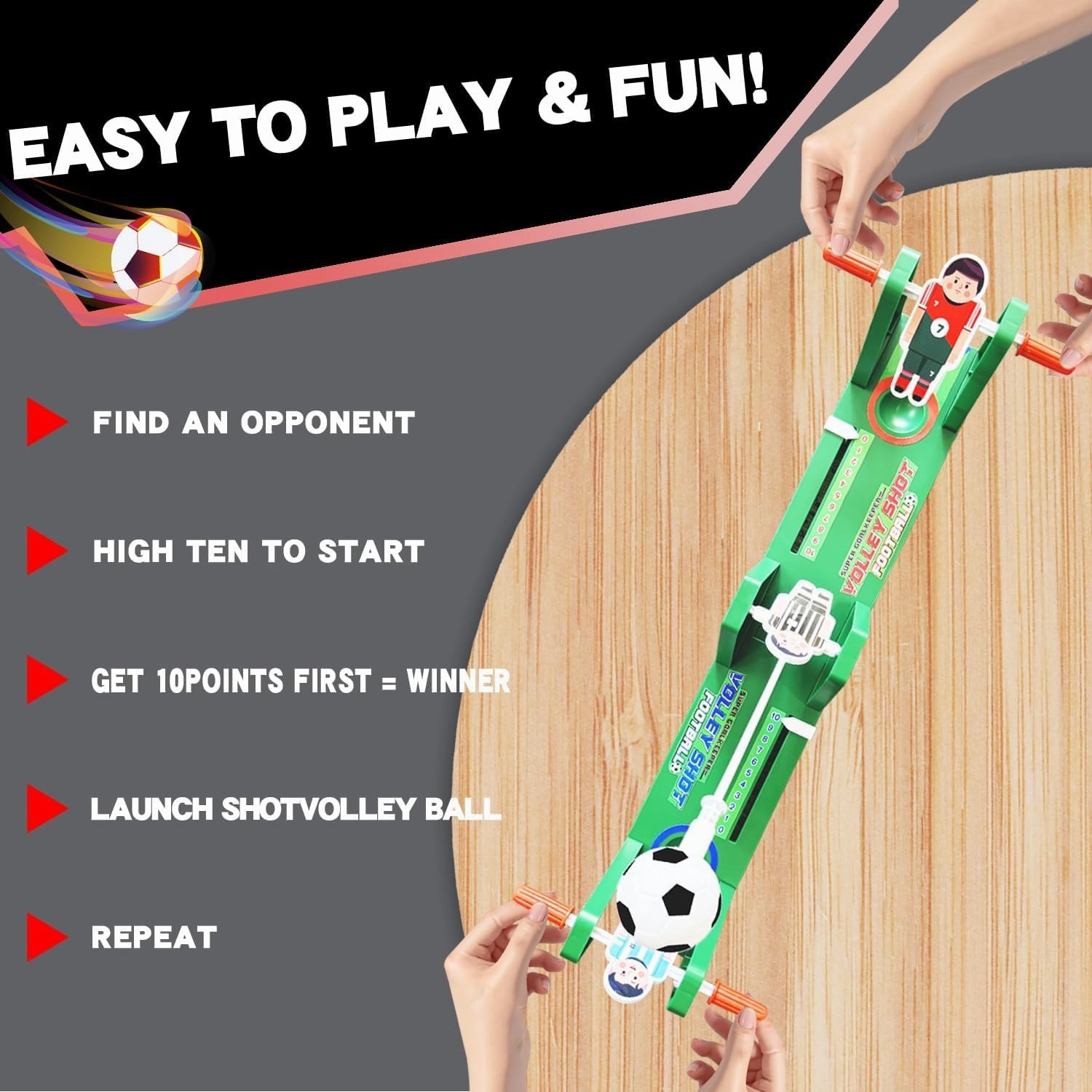 VolleyShot Game Toys, 2 Player Tabletop Board Games, for Family Night & Parties, for Kids & Adults, Toys for Ages 6-14 , Green
