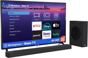 Westinghouse 4K 50 Inch TV and 5.1.2 Sound Bar