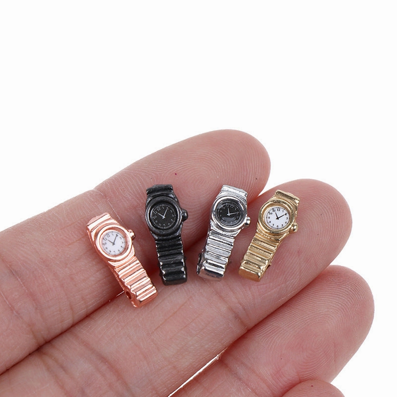 Wholesale Miniature Metal Dollhouse Model Toy DIY Microscopic Watch Wristwatch Compact Scale Collectible Building Model for Adults