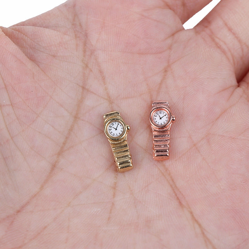 Wholesale Miniature Metal Dollhouse Model Toy DIY Microscopic Watch Wristwatch Compact Scale Collectible Building Model for Adults