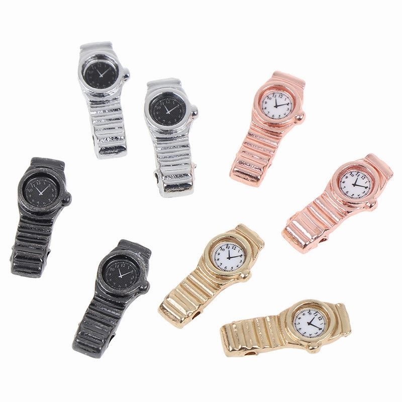 Wholesale Miniature Metal Dollhouse Model Toy DIY Microscopic Watch Wristwatch Compact Scale Collectible Building Model for Adults