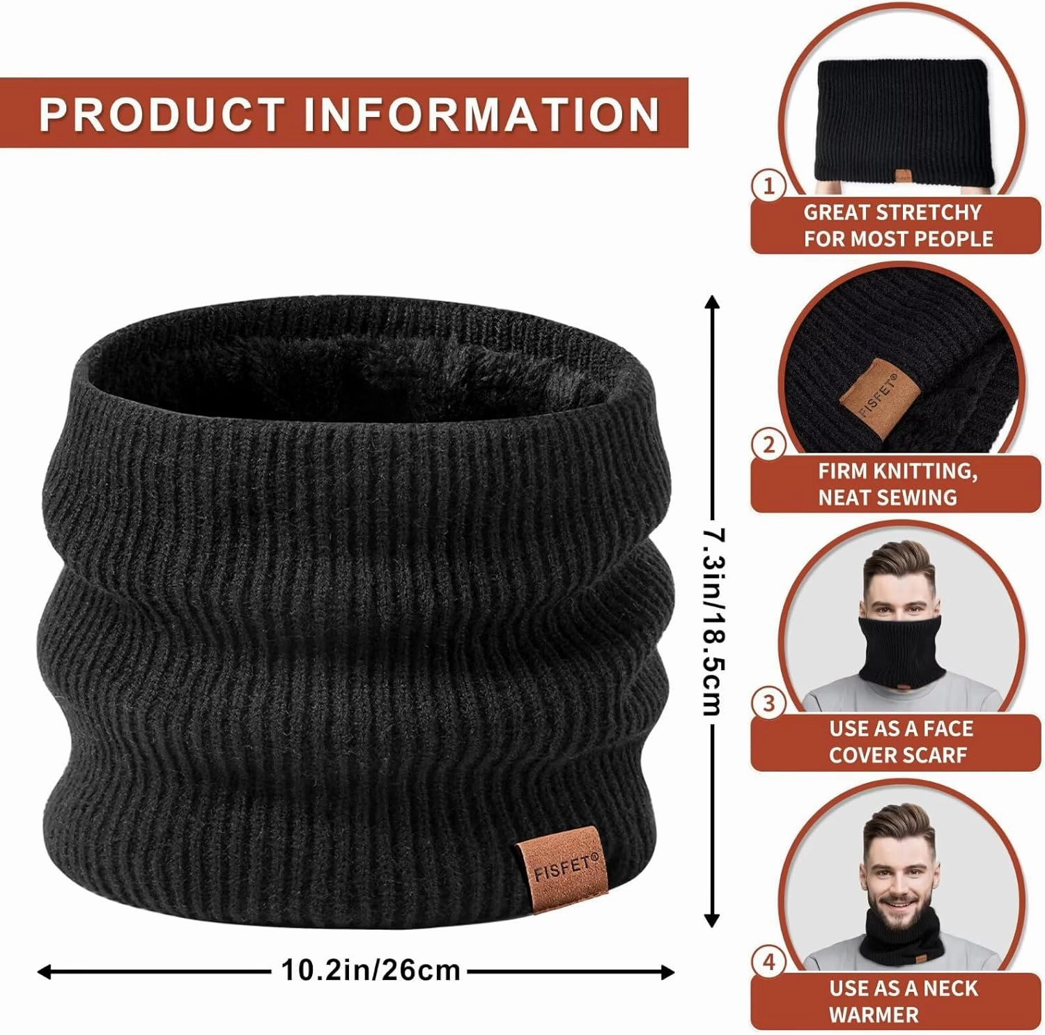 Winter Hat Gloves Scarf Set for Men Women, Mens Beanie Long Scarf Touchscreen Gloves for Cold Weather, 3 in 1 Warm Gift Set