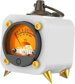 Wireless Audio Retro Analog VU Meter Sound Level Indicator DB Panel Display, VU Warm Back Light Audio Level Amp, Music Sync and Pickup Rhythm Ambient Lights - FVU1-W