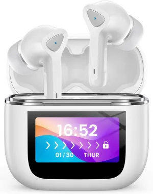 Wireless Earbuds Bluetooth 5.3 Headphones 50H Playtime Deep Bass Stereo Ear Buds with Mic IPX7 Waterproof Comfort Lightweight in Ear Earphones for Pad Android/iOS Phones Gifts for Women Men