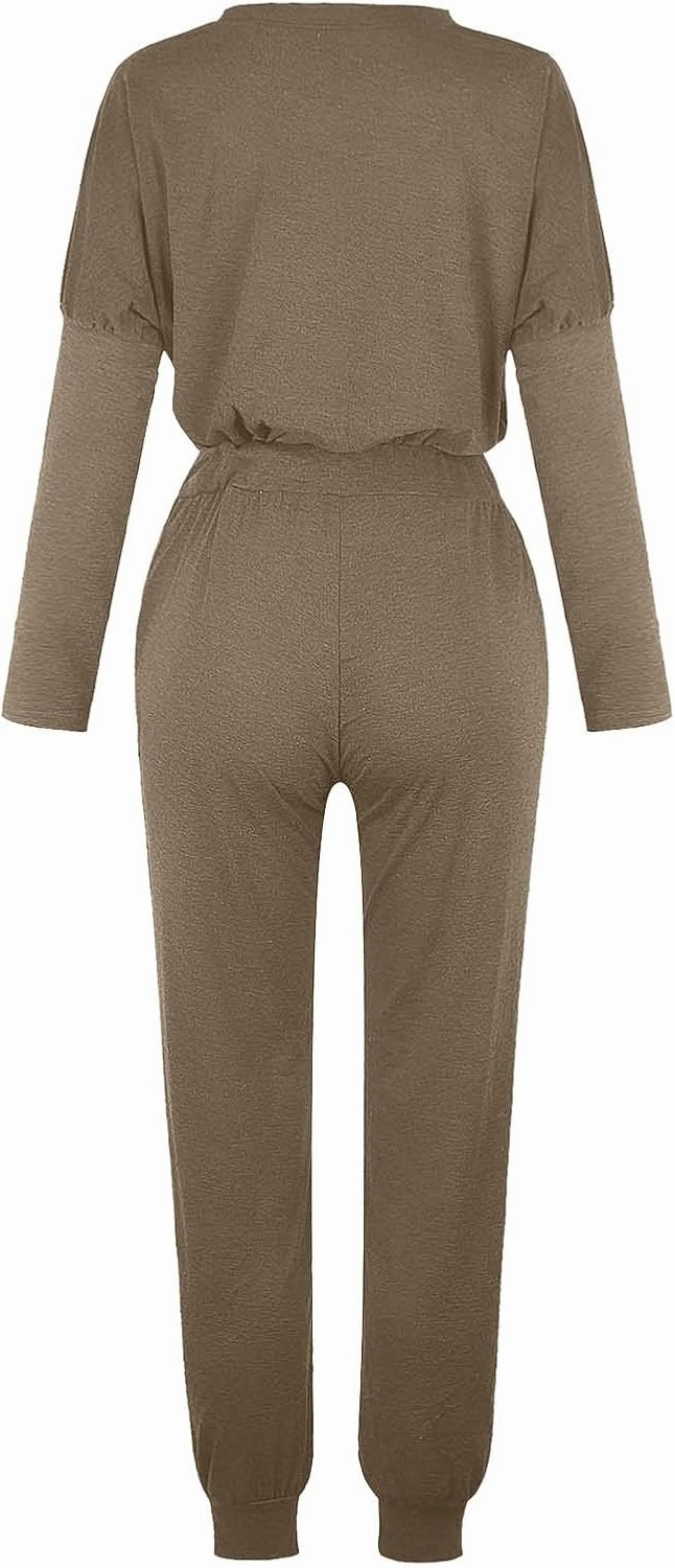 Women's Casual Pullover 2 Piece Outfits Breathable Skin Friendly Loungewear Sets Outdoor Sports Casual Sweatsuits Set