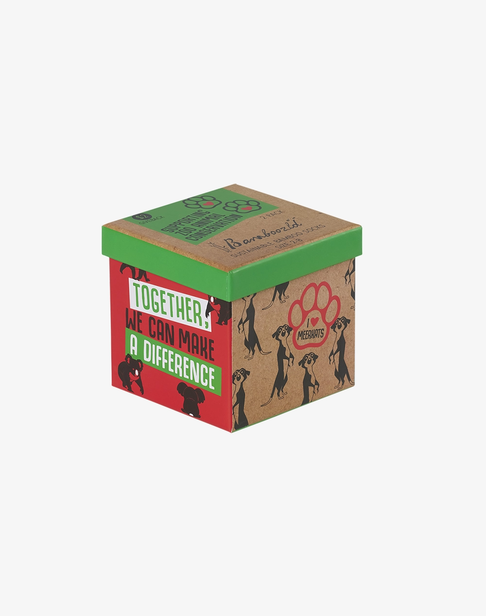 WOMENS ELEPHANT & GIRAFFE 2PK ZOO CONSERVATION GIFT BOX