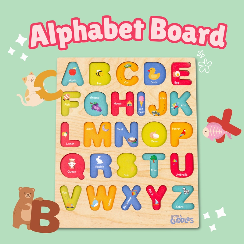 Wooden Alphabet Board for Kids (1-3 Years)